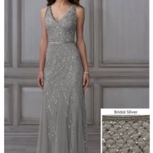 Adrianna Papell platinum bridesmaid dress 40135